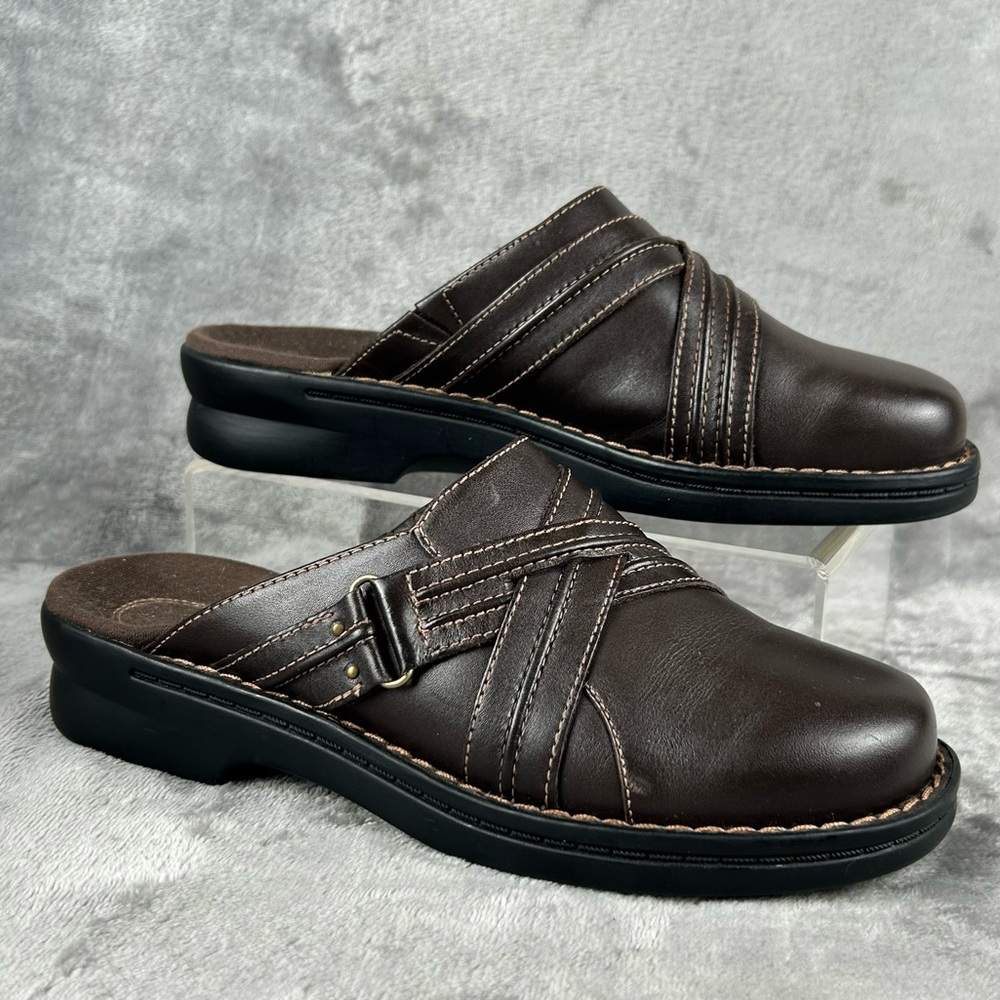 Clarks Mule Patty Chile Clogs Womens 7‎ Brown Leather Boho Casual Comfort Shoes